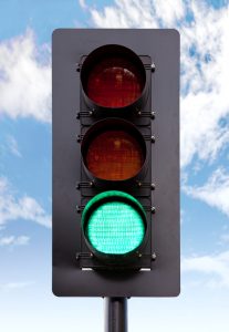 Traffic light on green - go sign