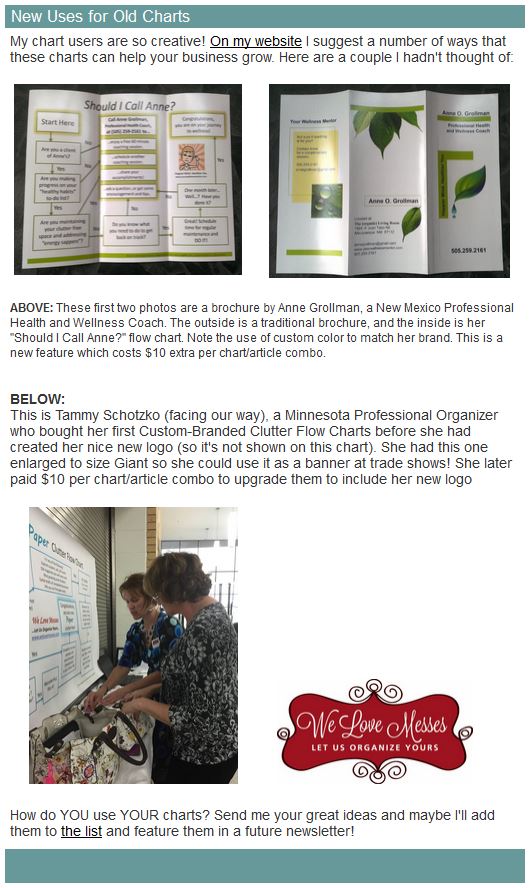 Custom Branded Clutter Flow Charts For Your Business Organized For