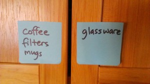cupboard sticky notes