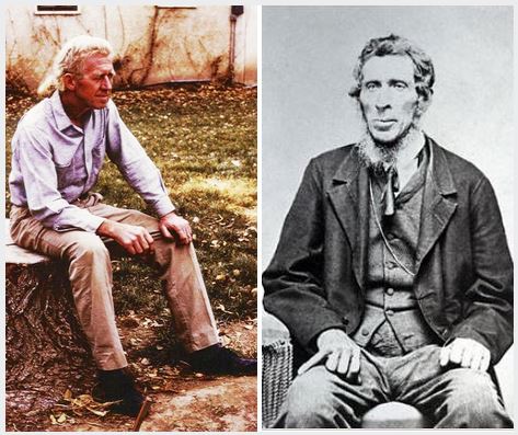 I love family resemblances! Left: my maternal grandfather, George D. Hankins (1898-1974), whom I knew. Right: a newly-discovered photo of his great-grandfather (my 3rd great-grandfather), Jacob J. Keysling (1789-1855). Note the similarities in face, build, pose, hands (clenched), and hair. What a great find!