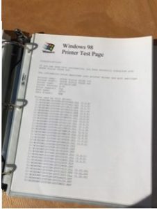 Windows 98 Printer Test Page